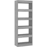 vidaXL Bibliothèque/séparateur de pièce gris béton bois d'ingénierie