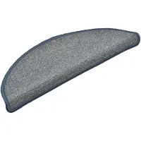 vidaXL Tapis d'escalier 15 pièces 56 x 17 x 3 cm Gris clair et bleu Demi-rond