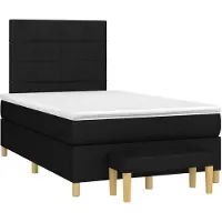 vidaXL Lit Boxspring avec matelas Noir 120x200 cm Tissu