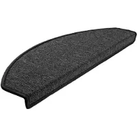 vidaXL Tapis d'escalier 10 pièces 65 x 24 x 4 cm Anthracite Demi-rond Grand