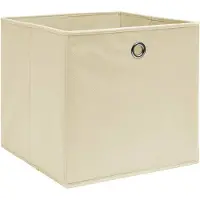 vidaXL Boîtes de rangement 10 pcs. Non tissé 28x28x28 cm Crème