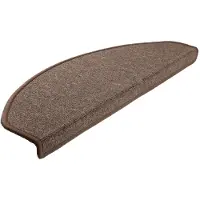 vidaXL Tapis d'escalier 15 pièces 65 x 24 x 4 cm Marron café Demi-rond Grand
