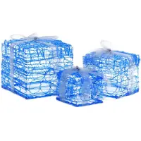 vidaXL Weihnachtsbeleuchtung Geschenkboxen 3 St dekorative Acrylkalt weiß