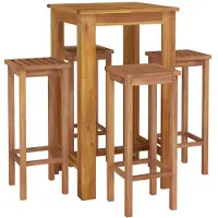 vidaXL Ensemble de bar de jardin 5 pièces en bois massif d'acacia