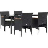 vidaXL Ensemble de jardin 5 pièces avec coussins Noir