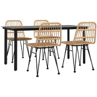 vidaXL Ensemble de jardin 5 pièces Poly rotin