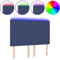 vidaXL Tête de lit LED bleue 144x5x118/128 cm Tissu