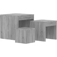 vidaXL Tables gigognes 3 pcs Sonoma gris Bois d'ingénierie