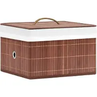 vidaXL Boîtes de rangement en bambou 4 pcs. Marron