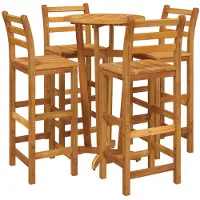 vidaXL Ensemble de bar de jardin 5 pièces en bois massif d'acacia