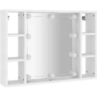 vidaXL Armoire de toilette avec LED blanc 76x15x55 cm