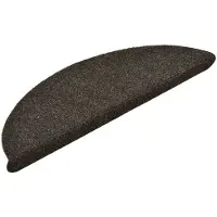 vidaXL Tapis d'escalier autocollants 15 pièces 56 x 17 x 3 cm Anthracite Demi-rond