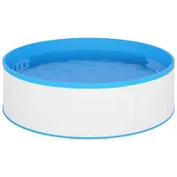 vidaXL Piscine "Rappin" avec pompe de filtration en métal blanc. Dimensions (L/H) 350x90 cm