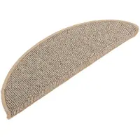 vidaXL Tapis d'escalier 15 pièces 56 x 17 x 3 cm Marron Demi-rond