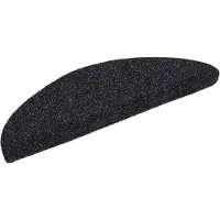 vidaXL Tapis d'escalier autocollants 5 pièces 56 x 17 x 3 cm Noir Demi-rond