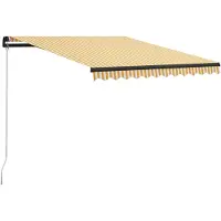 vidaXL Store manuel rétractable avec LED 300x250 cm jaune & blanc