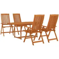 vidaXL Ensemble de jardin 5 pièces en bois massif d'eucalyptus