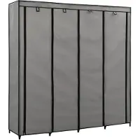 vidaXL Armoire à vêtements avec 4 compartiments Gris 175 x 45 x 170 cm