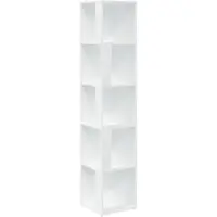 vidaXL Étagère d'angle Blanc 33x33x164,5 cm Bois composite