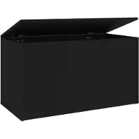 vidaXL Coffre de rangement Noir 84x42x46 cm Bois d'ingénierie