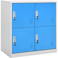 vidaXL Armoire à casiers Gris clair et bleu 90x45x92,5 cm Acier