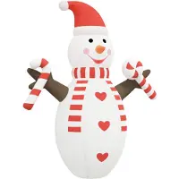 vidaXL Schneemann mit LEDs 630 cm aufblasbar