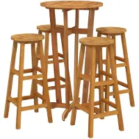 vidaXL Ensemble de bar de jardin 5 pièces en bois massif d'acacia