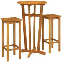 vidaXL Ensemble de bar de jardin 3 pièces en bois massif d'acacia