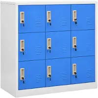 vidaXL Armoire à casiers Gris clair et bleu 90x45x92,5 cm Acier