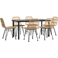 vidaXL Ensemble de jardin 7 pièces Poly rotin