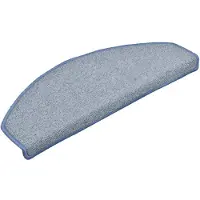 vidaXL Tapis d'escalier 15 pièces 65 x 24 x 4 cm Gris clair et bleu Demi-rond Grand