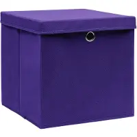 vidaXL Boîtes de rangement avec couvercles 10 pcs. 28x28x28 cm Violet
