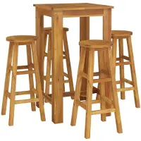 vidaXL Ensemble de bar de jardin 5 pièces en bois massif d'acacia