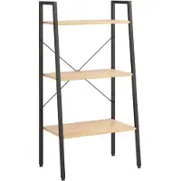 vidaXL Étagère sur pied 3 niveaux Marron clair et noir 56x35x108 cm