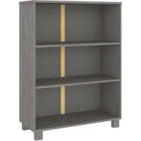 vidaXL Bibliothèque HAMAR Gris clair 85x35x112 cm Bois de pin massif