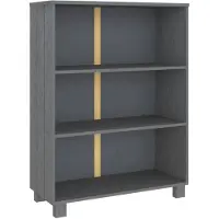 vidaXL Bibliothèque HAMAR Gris foncé 85x35x112 cm Bois de pin massif