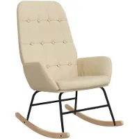 vidaXL Chaise à bascule Crème Tissu