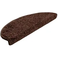 vidaXL Tapis d'escalier 15 pièces 65 x 21 x 4 cm Marron Demi-rond Grand