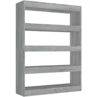 vidaXL Bibliothèque/Séparateur de pièce sonoma gris 100x30x135 cm