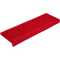 vidaXL Tapis d'escalier 15 pièces 65 x 21 x 4 cm Bordure rectangulaire rouge