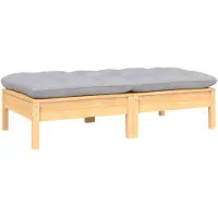 vidaXL Canapé de jardin 2 places avec coussins en pin massif gris