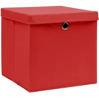 vidaXL Boîtes de rangement avec couvercles 4 pcs. 28x28x28 cm rouge