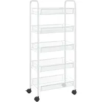 vidaXL Chariot de cuisine 5 plateaux blanc 46x26x105 cm fer