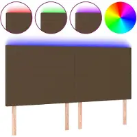 vidaXL Tête de lit LED brun foncé 180x5x118/128 cm Tissu