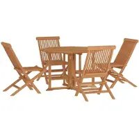 vidaXL Ensemble de jardin 5 pièces pliable en teck massif