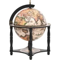 vidaXL Bar globe noir en bois massif d'eucalyptus