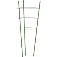 vidaXL Supports pour plantes de jardin 3 anneaux 5pcs Vert 75 cm Acier