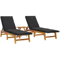 vidaXL Ensemble de salon de jardin 3 pièces poly rotin & bois massif acacia