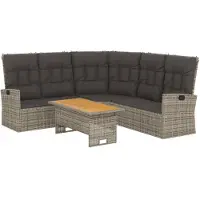 vidaXL set de jardin lounge 2 pièces avec coussins Poly Rattan