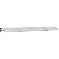 vidaXL Auvent de porte Gris et transparent 350x75 cm Polycarbonate